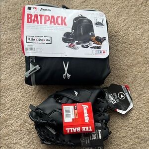 Black Youth Bat pack and glove